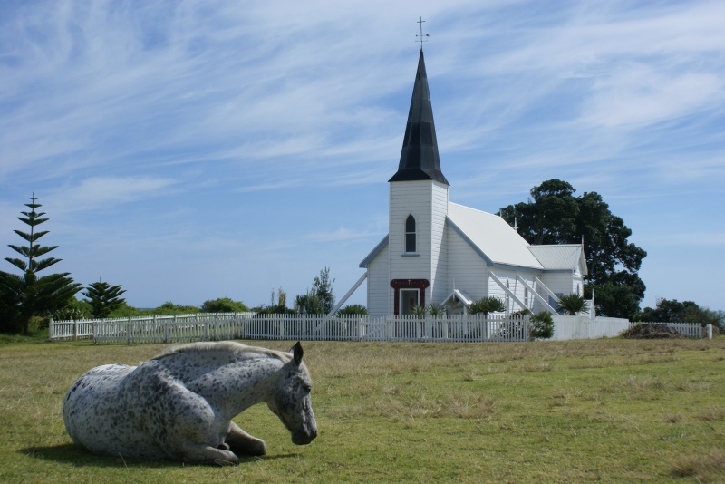 The horse, the church the sky - all were obliging