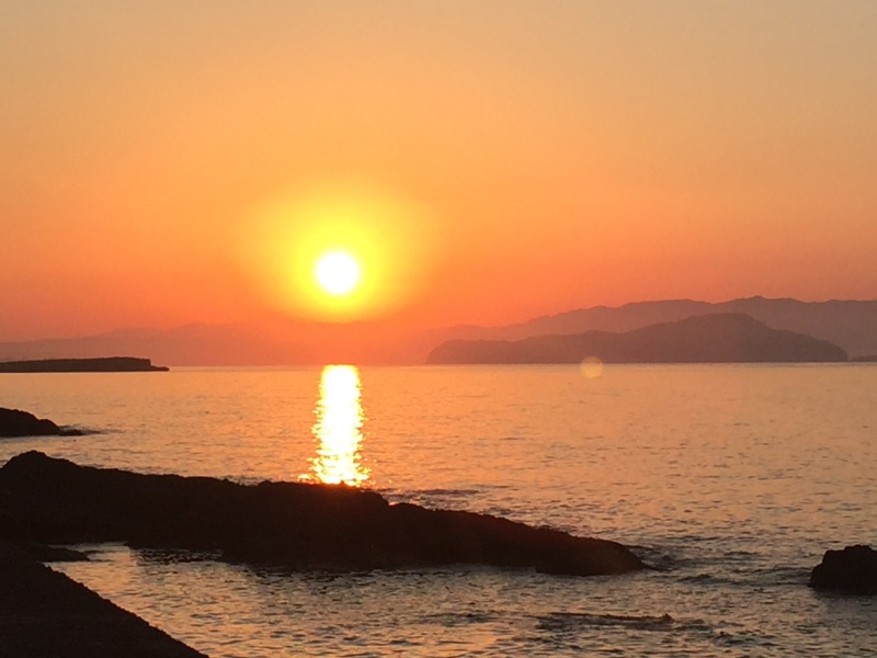 Sunset on the first night in Chania:Photo credit Ruth usingiPhone