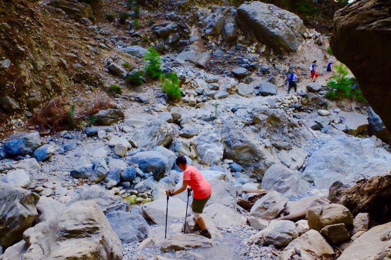 Ruth tackles an early section of river bed, there was much more to come later
